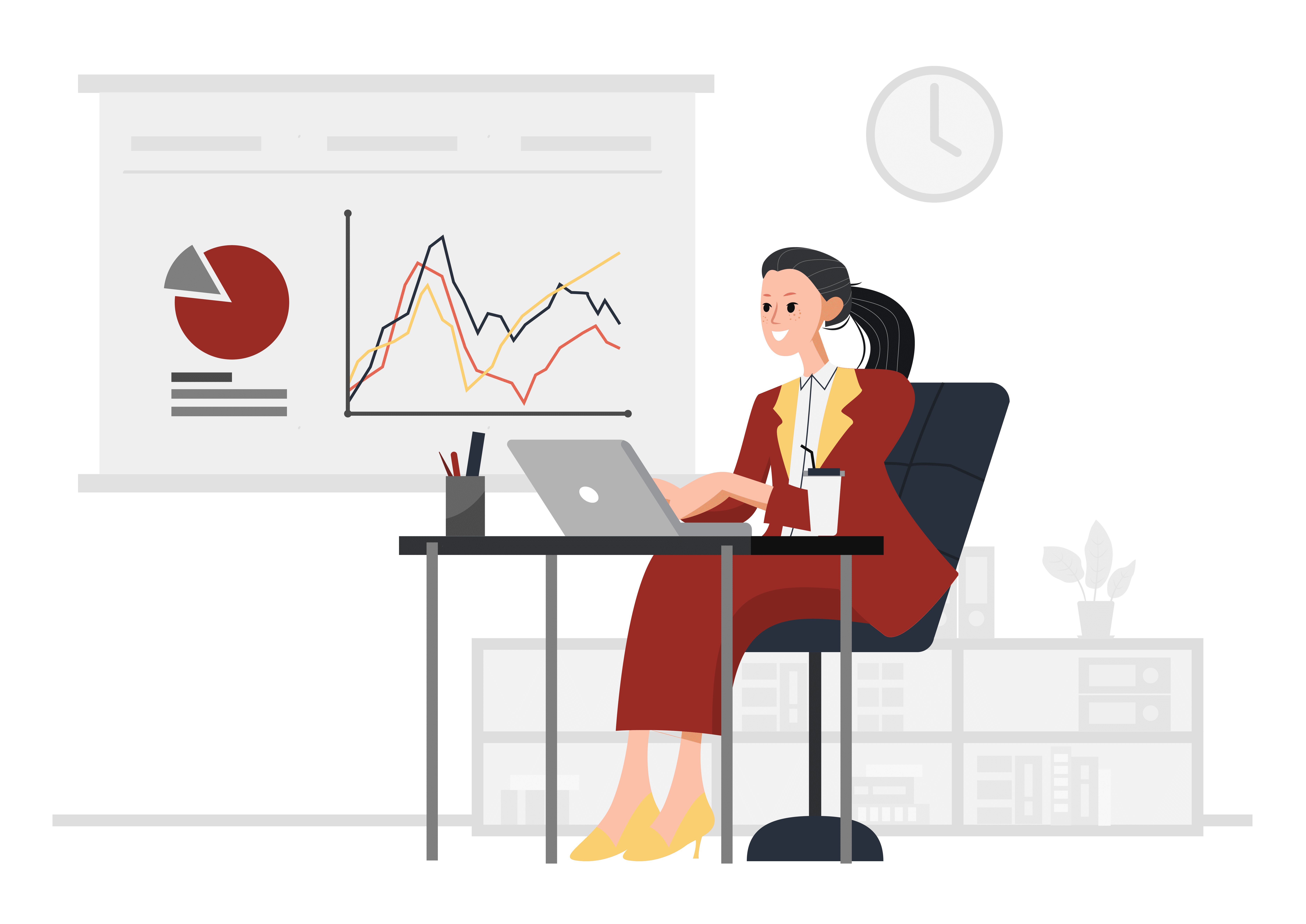 Two people discussing statistics.
